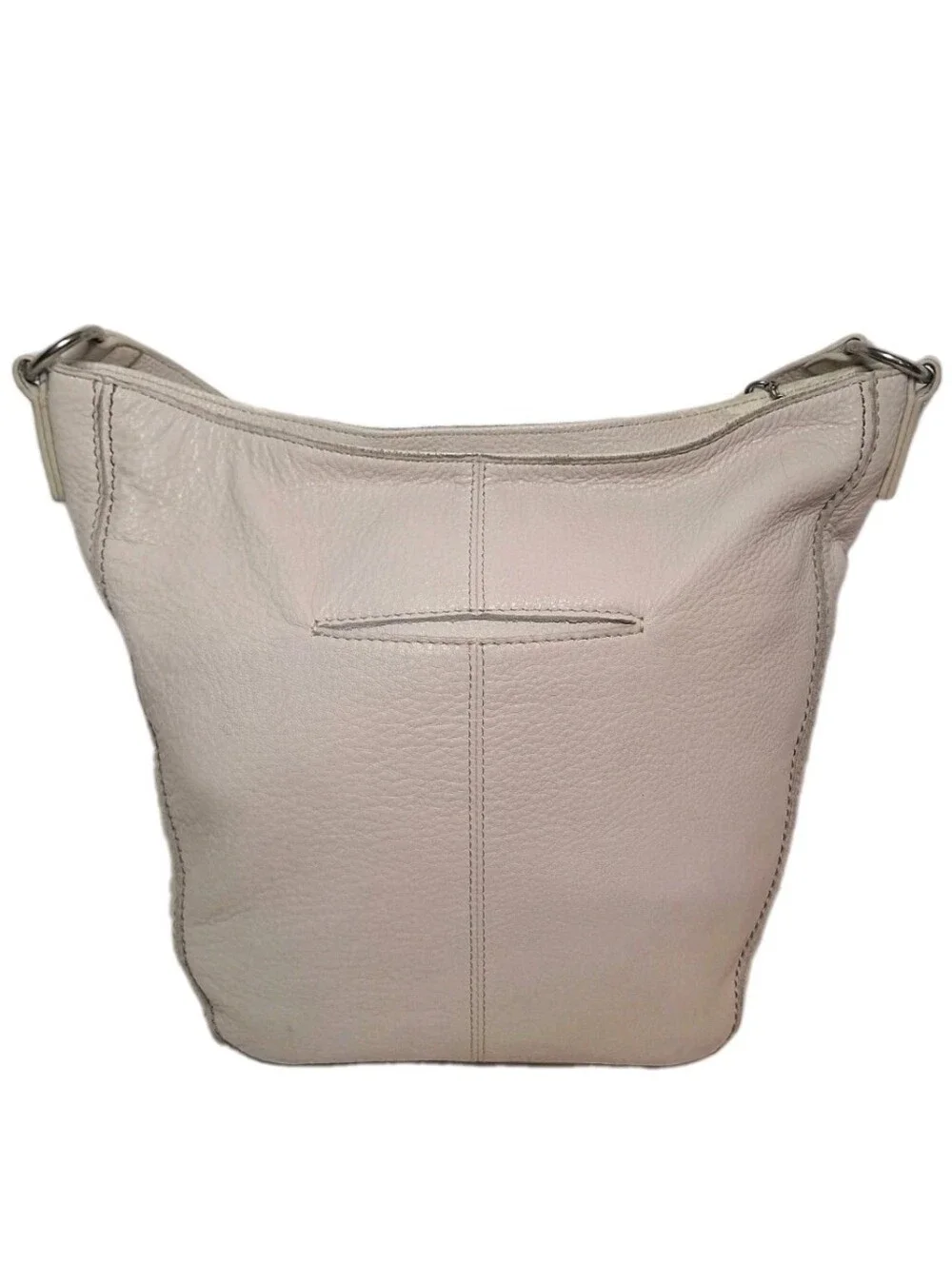 The Sak Sequoia Hobo Slouch Cream Off White Pebbled Leather Handbag Purse Used